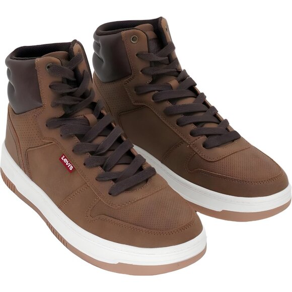 Levi's Drive High Top Sneakers Tan Brown Casual Streetwear Mens US 8.5M - Picture 4 of 6